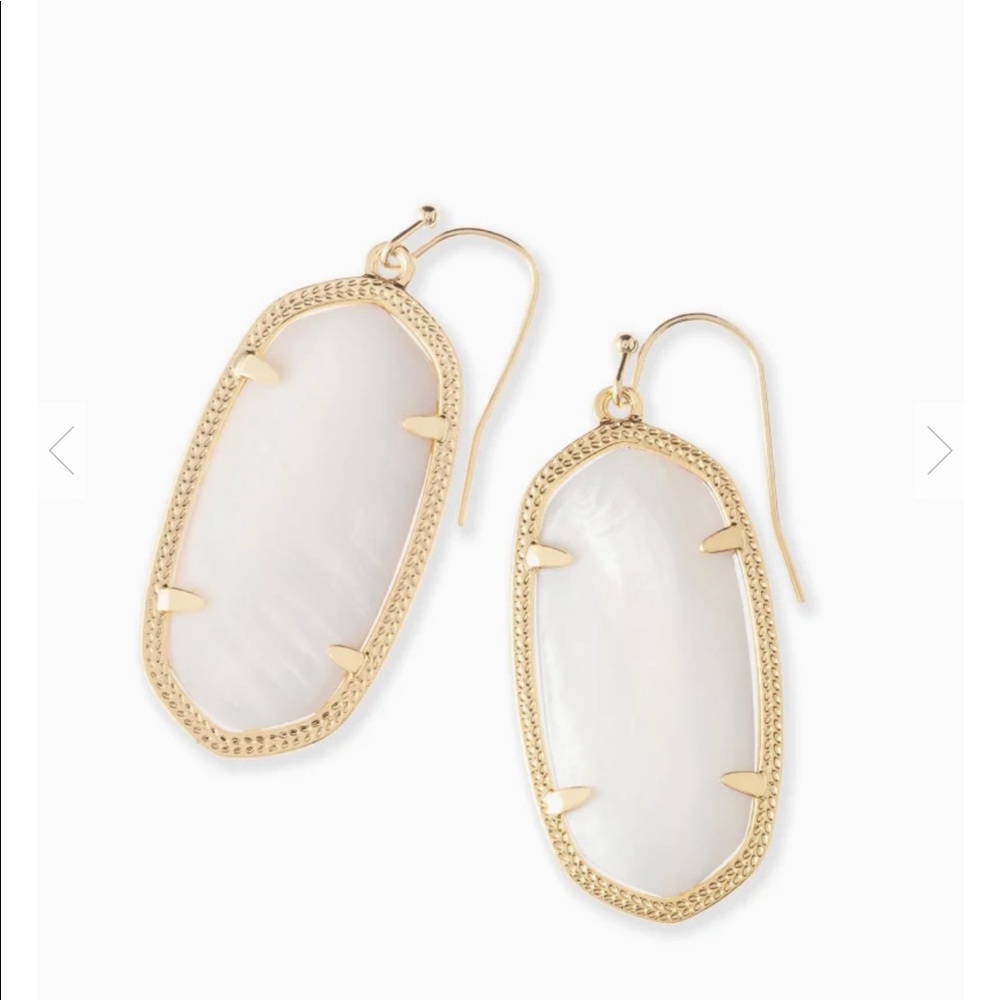 Kendra Scott Elle Gold Drop Earrings White Pearl